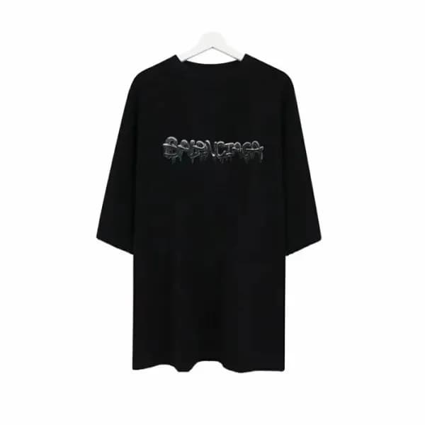 발렌시아가 남성 크루넥 블랙 반팔티 - Mens Black Tshirts - bal0131… - 1