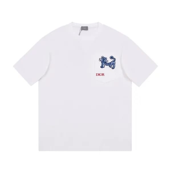 디올 남성 크루넥 화이트 반팔티 - Mens White Tshirts - dio01720x - 1