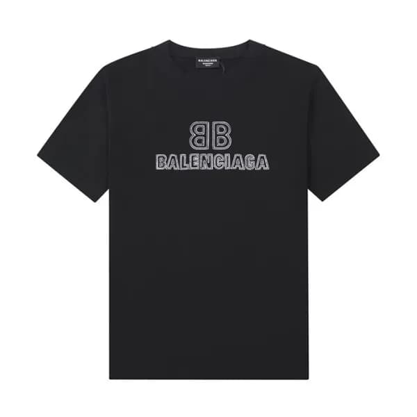 발렌시아가 남성 크루넥 블랙 반팔티 - Mens Black Tshirts - bal0135… - 1