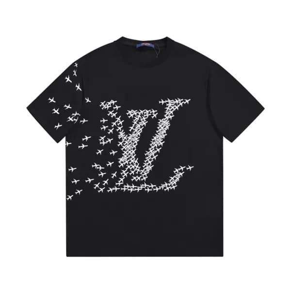 루이비통 남성 크루넥 블랙 반팔티 - Mens Black Tshirts - lou04082… - 1