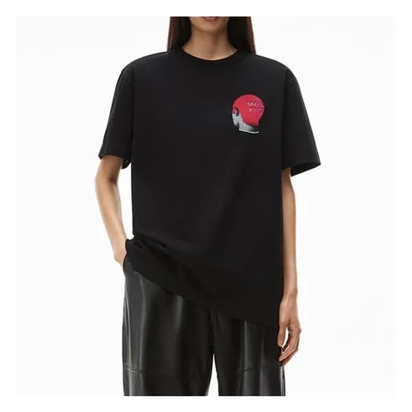 알렉산더왕 남성 트렌디 블랙 반팔티 - Mens Black Tshirts - alx0195… - 1