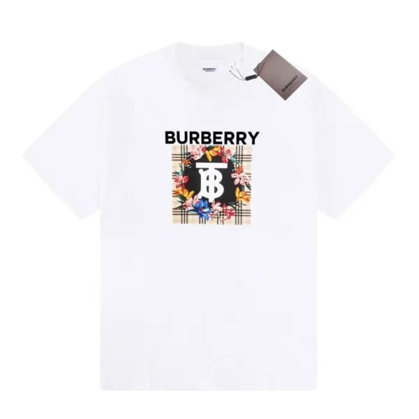 버버리 남성 화이트 크루넥 반팔티 - Mens White Tshirts - Bur04284… - 1