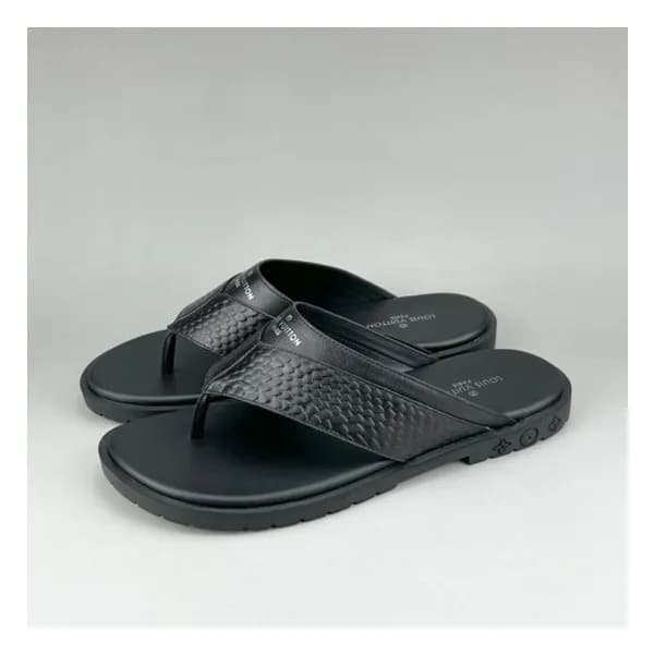 루이비통 남성 이니셜 블랙 슬리퍼 - Mens Black Slippers - lou0428… - 1