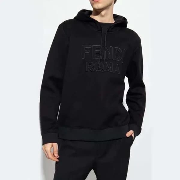 펜디 남성 캐쥬얼 네이비 후드티 - Fendi Mens Navy Hoodie - fen01… - 1