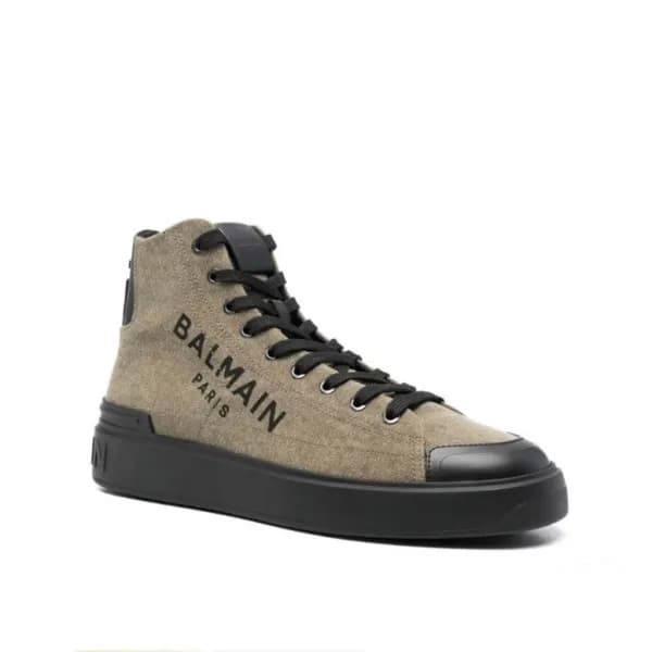 발망 남성 트렌디 카키 스니커즈 - Balmain Mens Khaki Sneakers - … - 1