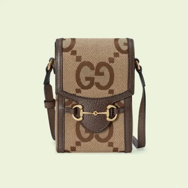 구찌 남/녀 브라운 미니 홀스빗 폰백 - Gucci Unisex Brown Mini Bag… - 1