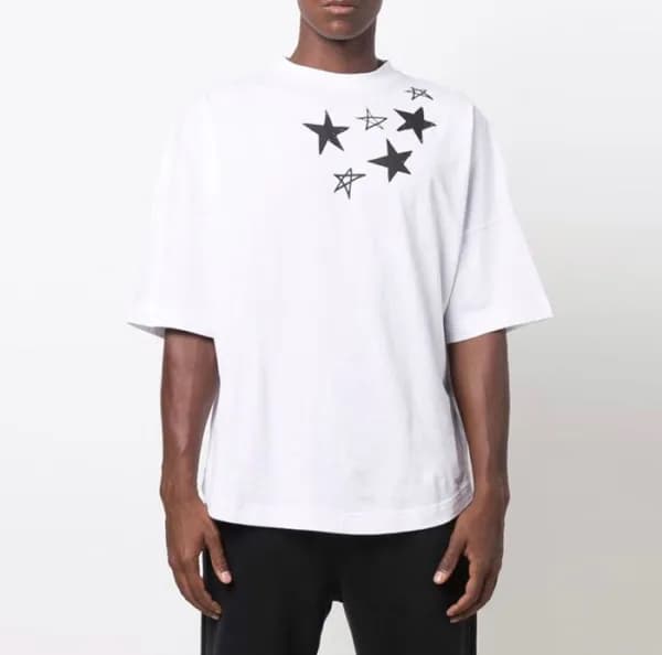 팜 엔젤스 남성 아이보리 크루넥 반팔티 - Pam Angels Mens Ivory Tshi… - 1