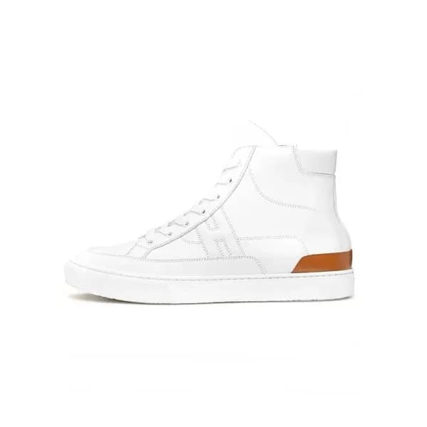 에르메스 남/녀 화이트 하이탑 스니커즈 - Hermes Unisex White Sneake… - 1