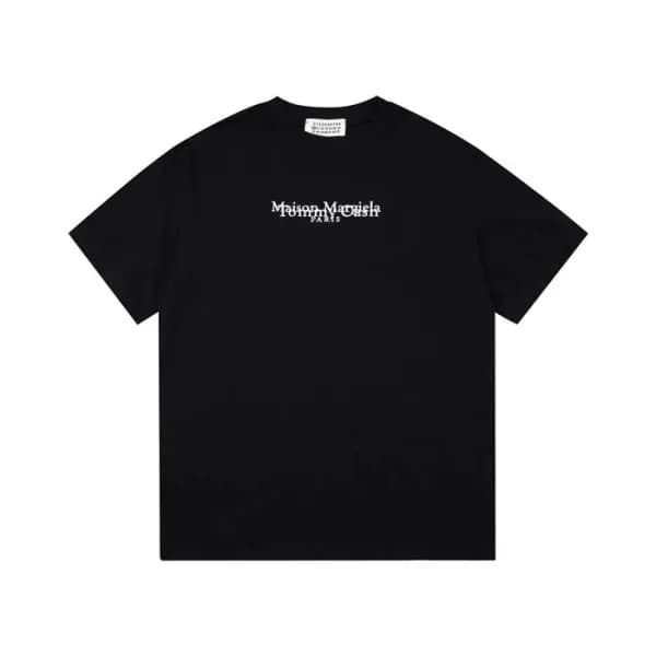 메종마르지엘라 남/녀 크루넥 블랙 반팔티 - Maison Margiela Unisex Bl… - 1
