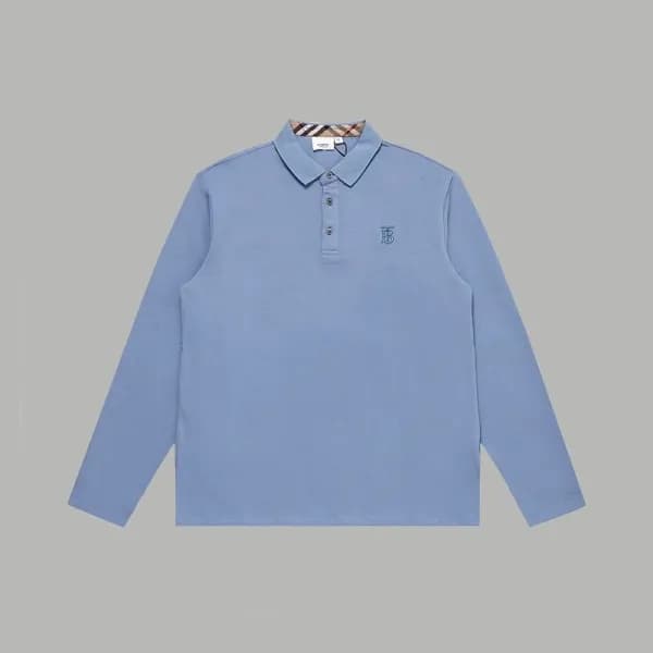 버버리 남성 폴로 블루 맨투맨 - Burberry Mens Blue Tshirts - bu… - 1