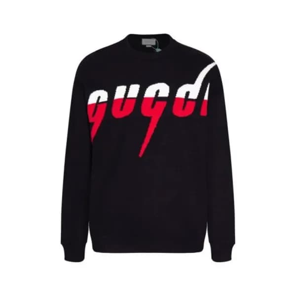 구찌 남성 블랙 크루넥 스웨터 - Gucci Mens Black Sweaters - Gu9… - 1
