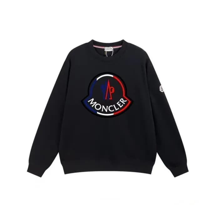 몽클레어 남성 블랙 크루넥 긴팔티 - Moncler Mens Black Tshirts - … - 1