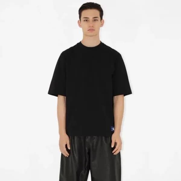 버버리 남성 블랙 크루넥 반팔티 - Burberry Mens Black Tshirts - … - 1