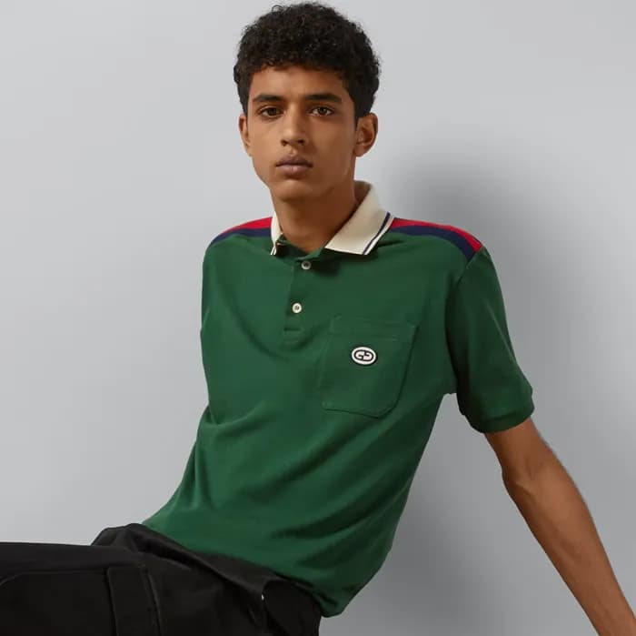 구찌 남성 그린 폴로 반팔티 - Gucci Mens Green Tshirts - guc33… - 1