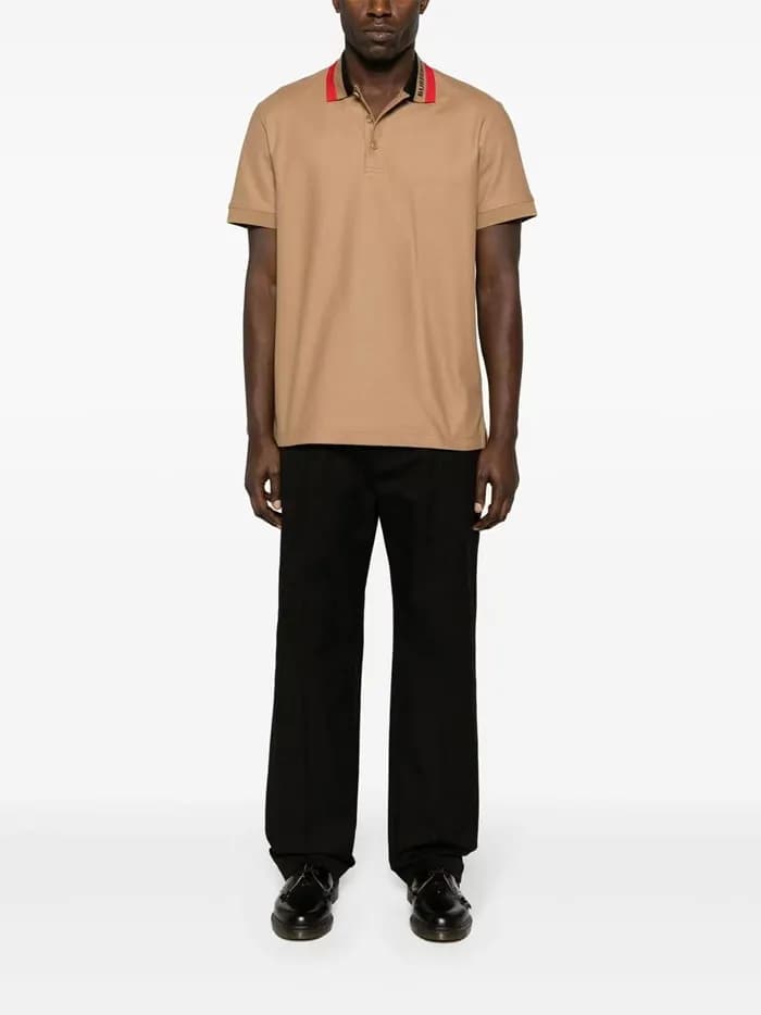 버버리 남성 베이지 폴로 티셔츠 - Burberry Mens Beige Tshirts - … - 1