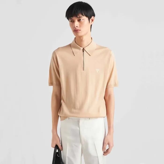 프라다 남성 베이지 반팔티 - Prada Mens Beige Polo Tshirts - p… - 1