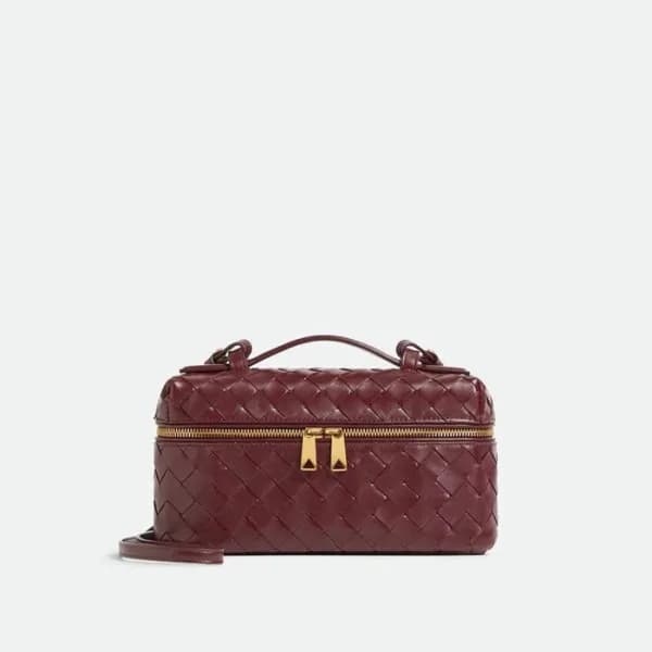 보테가베네타 여성 버건디 베니티 케이스 - Bottega Veneta Womens Vani… - 1
