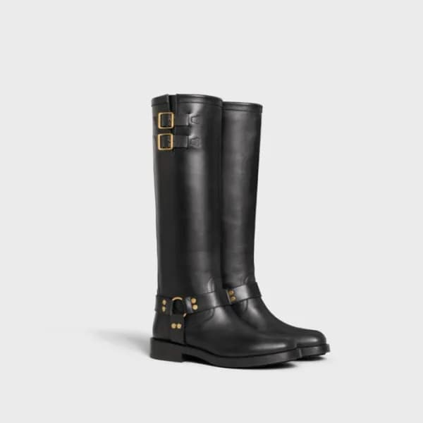 셀린느 여성 리라 트리플 버클 부츠 - Celine Womens Black Boots - … - 1