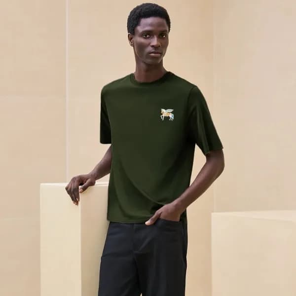 에르메스 남성 라운드 반팔티 - Hermes Mens Round Tshirt - hec50… - 1