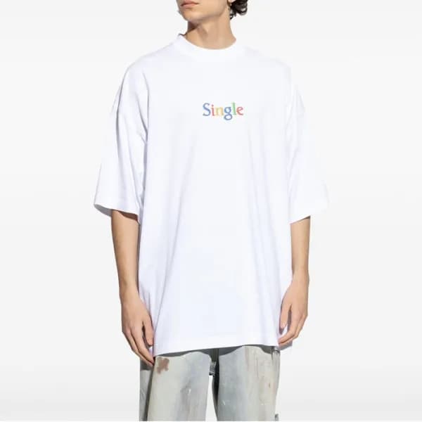 베트멍 남/녀 라운드 반팔 티셔츠 - Vetements Unisex Oversize Tsh… - 1