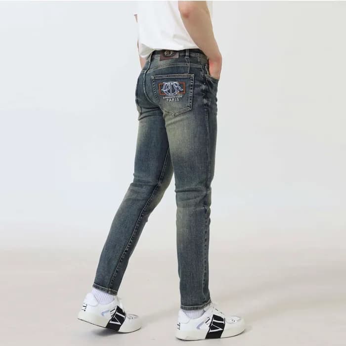 [당일배송] 디올 남성 백포켓 로고 스판 워싱 데님진 - dd705x - 1