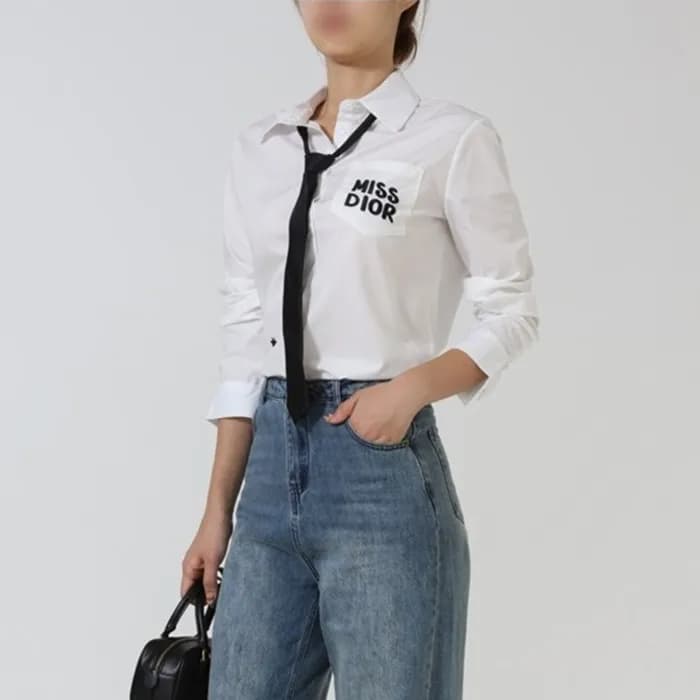 [당일배송] 디올 여성 꿀벌 엠블러 자수 코튼 셔츠 - dd826x - 1