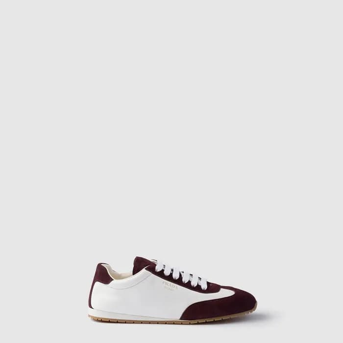 프라다 여성 나파 스웨이드 스니커즈 - Prada Nappa Leather Suede Sn… - 1