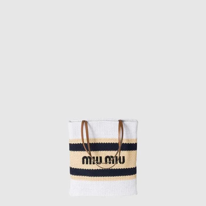 미우미우 여성 크로셰 토트백 - MiuMiu Womens Crochet Tote Bag -… - 1