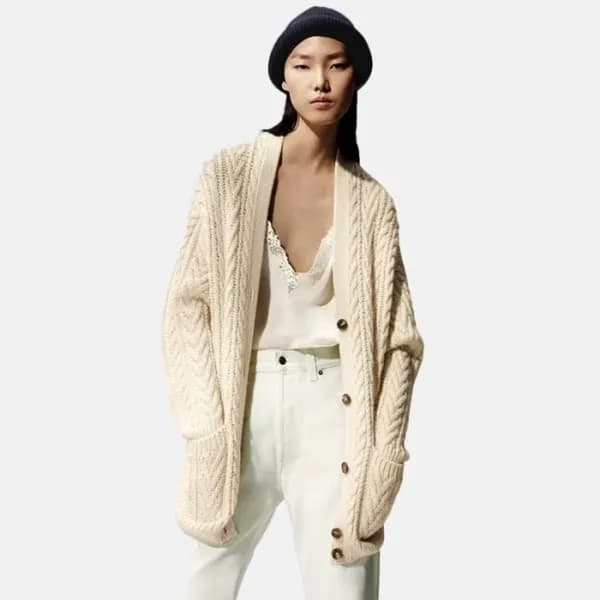 로로피아나 여성 브이넥 가디건 - Loro Piana Womens V-neck Cardig… - 1