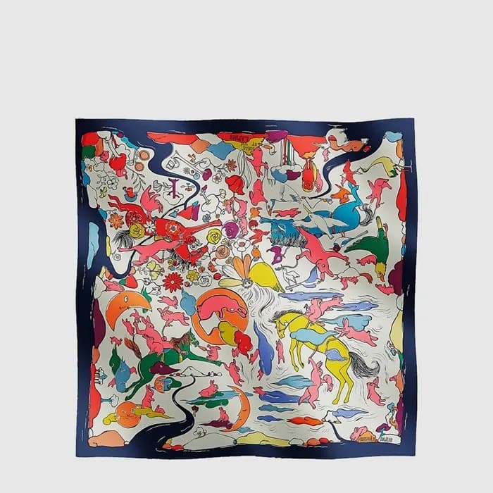 에르메스 여성 밀레 라핀 토끼 스카프 - Hermes Womens Mille et Un Lapins Scarf - acc8873x - 1