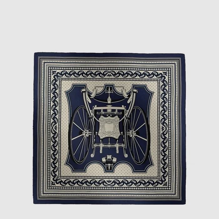 에르메스 여성 레 루 드 파에통 반다나 숄 - Hermes Womens Les Roues de Phaeton Bandana Shawl - acc8913x - 1