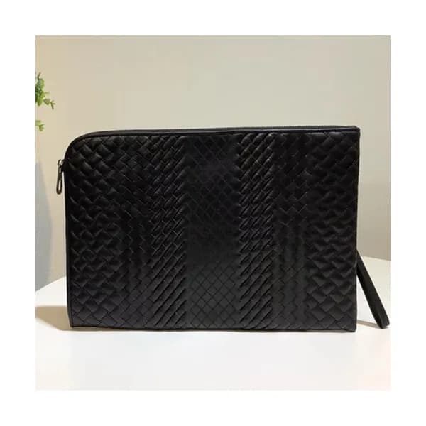 Bottega Veneta Intrecciato Leather Black Clutch Ba… - 1
