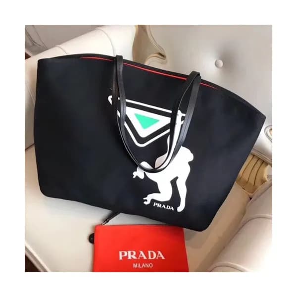 Prada 2018 Canvas Tote Shoulder Bag,40cm - 프라다 201… - 1