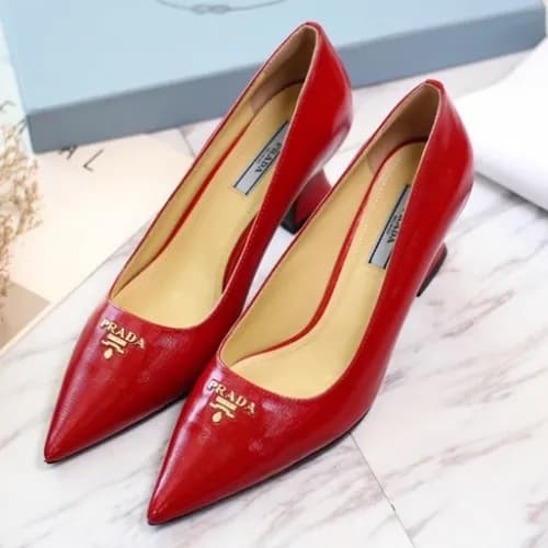 Prada 2019 Ladies Steel Logo Leather Pumps - 프라다 여… - 1