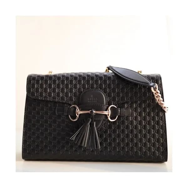 Gucci Microssima Emily Leather Chain Tote Bag,30CM… - 1