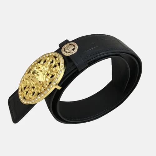 Versace 2019 Mens Palazzo Medusa Steel Buckle Leat… - 1