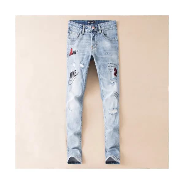 Off white 2019 Mens Logo Denim Pants - 오프화이트 남성 로고… - 1