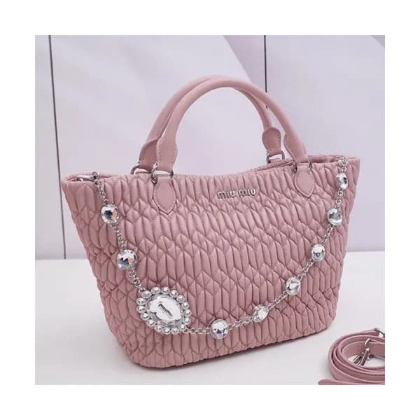MiuMiu 2019 Matelasse Crystal Tote Shoulder Bag,28… - 1