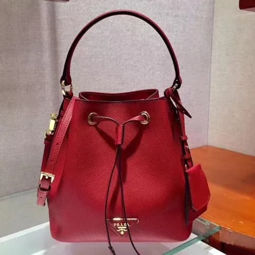 Prada 2019 Woman Leather Bucket Tote Shoulder Bag,… - 1