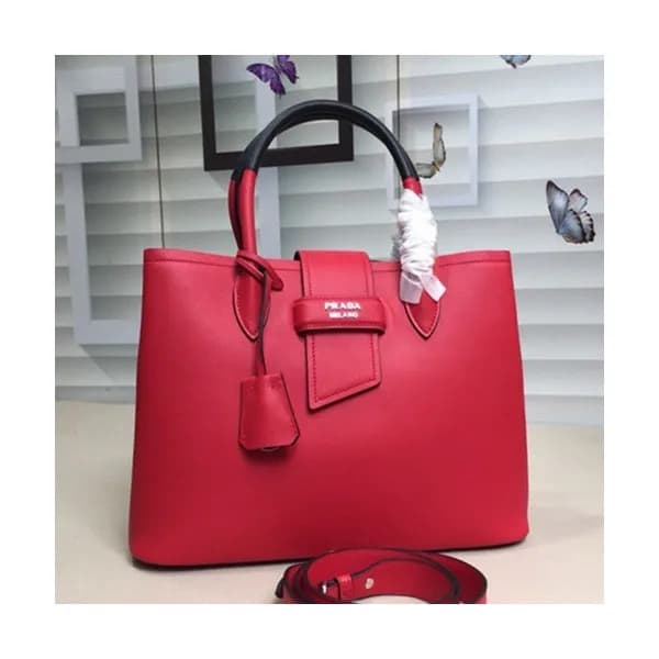Prada 2019 Woman Leather Tote Shoulder Bag,33cm - … - 1