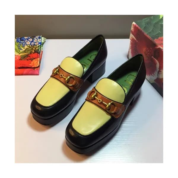 Gucci 2019 Ladies Middle-heel Leather Loafer - 구찌 … - 1