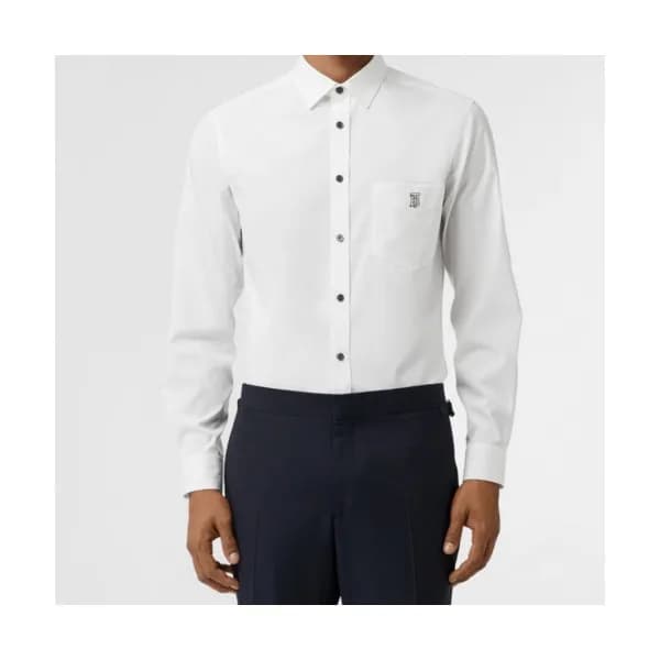 Burberry 2019 Mens Vintage Logo Slim Fit Cotton sh… - 1