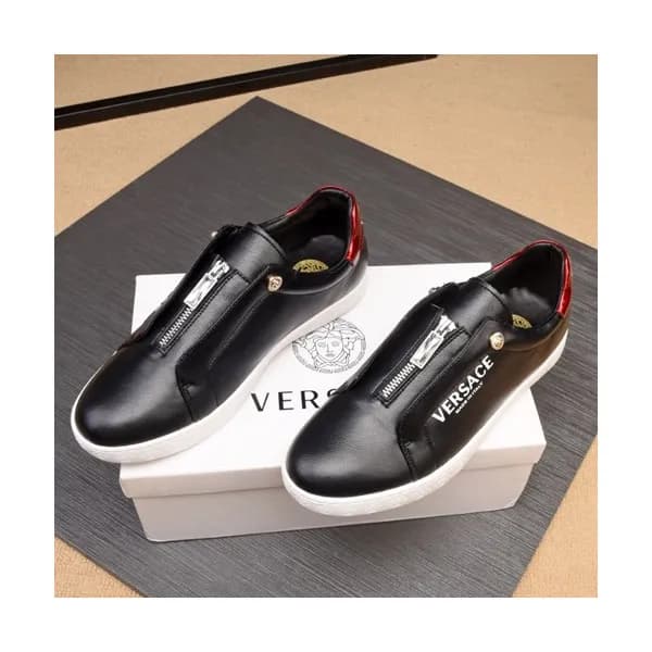 Versace 2019 Mens Leather Sneakers - 베르사체 2019 남성용… - 1