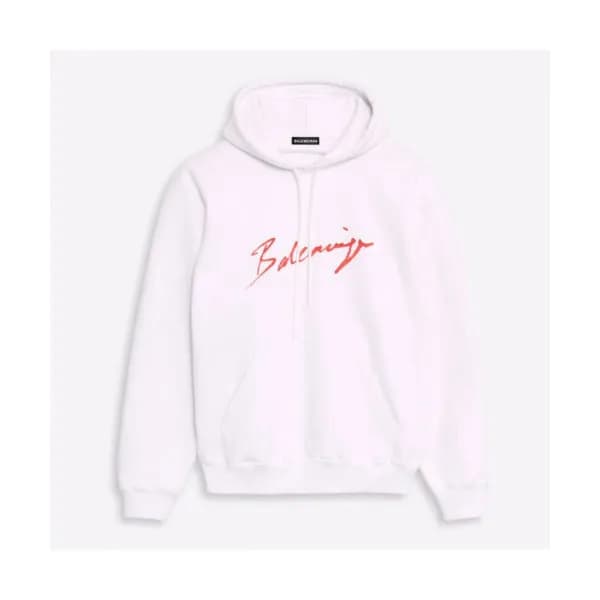 Balenciaga 2019 Mm/Wm Logo Oversize Cotton Hood Te… - 1