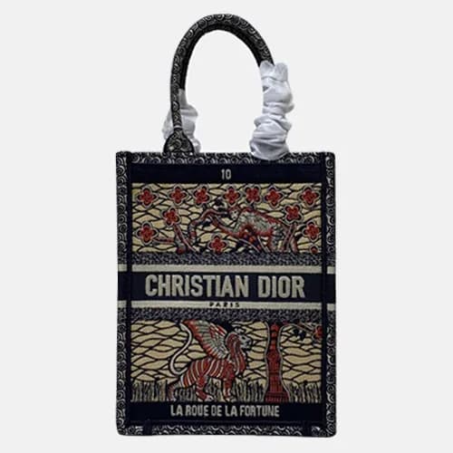 Dior 2019 Women Canvas Book Mini Tote Shopper Bag … - 1