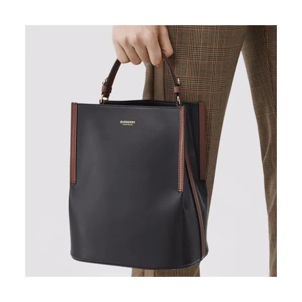 Burberry 2020 Leather Bucket Tote Shoulder Bag, 2… - 1