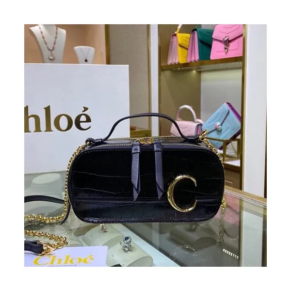 Chole 2020 C Vanity Leather Chain Tote Shoulder Ba… - 1