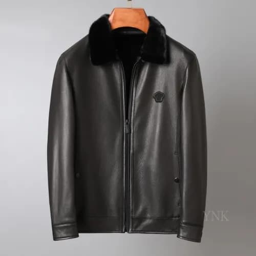 [베르사체]Versace 2020 Logo Mens Casual Leather Jacket… - 1