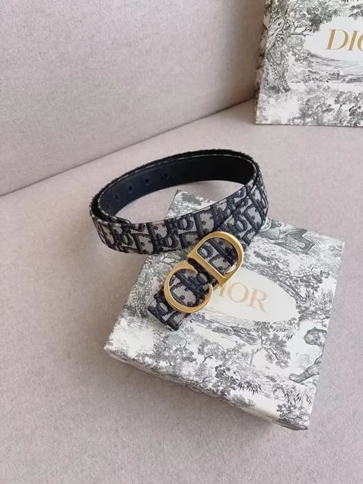 Dior 2023 Mens Leather Belt,3.5cm - 디올 2023 남성용 레더… - 1