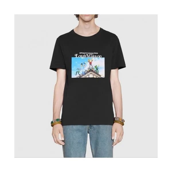 Louis vuitton Mm/Wm Logo Short Sleeved Tshirts bl… - 1